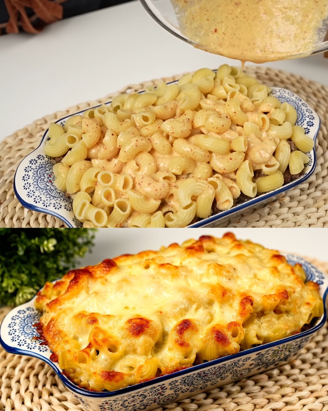 Baked Pasta with Minced Meat and Creamy Cheese Sauce