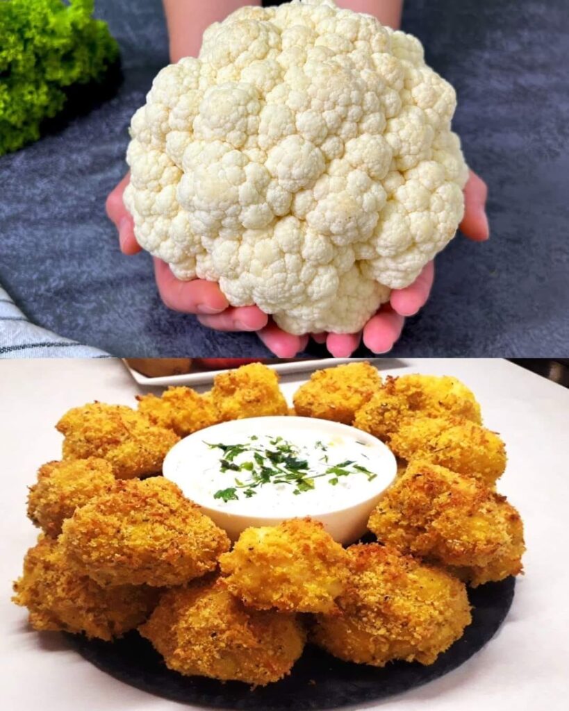 Cauliflower Cutlets with Parmesan and Herb Dip