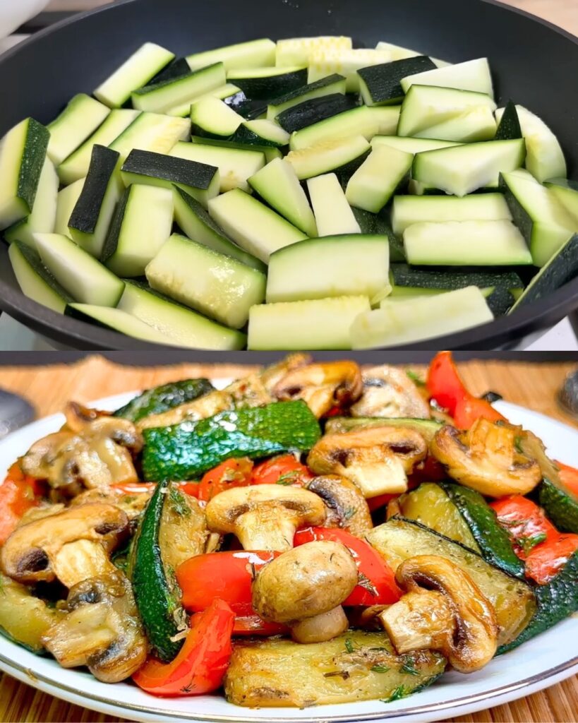 Sautéed Zucchini and Mushrooms with Parmesan