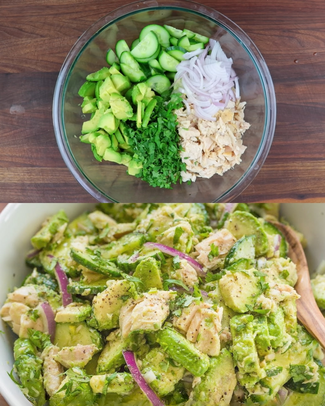 Avocado Tuna Salad with Cucumber and Cilantro