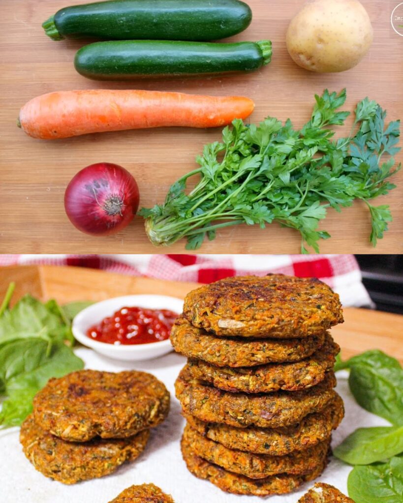 Vegetable Patties with Almond Flour or Ground Walnuts