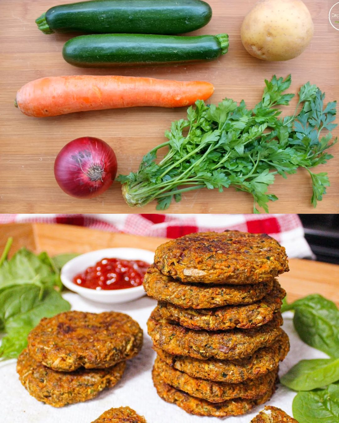 Vegetable Patties with Almond Flour or Ground Walnuts