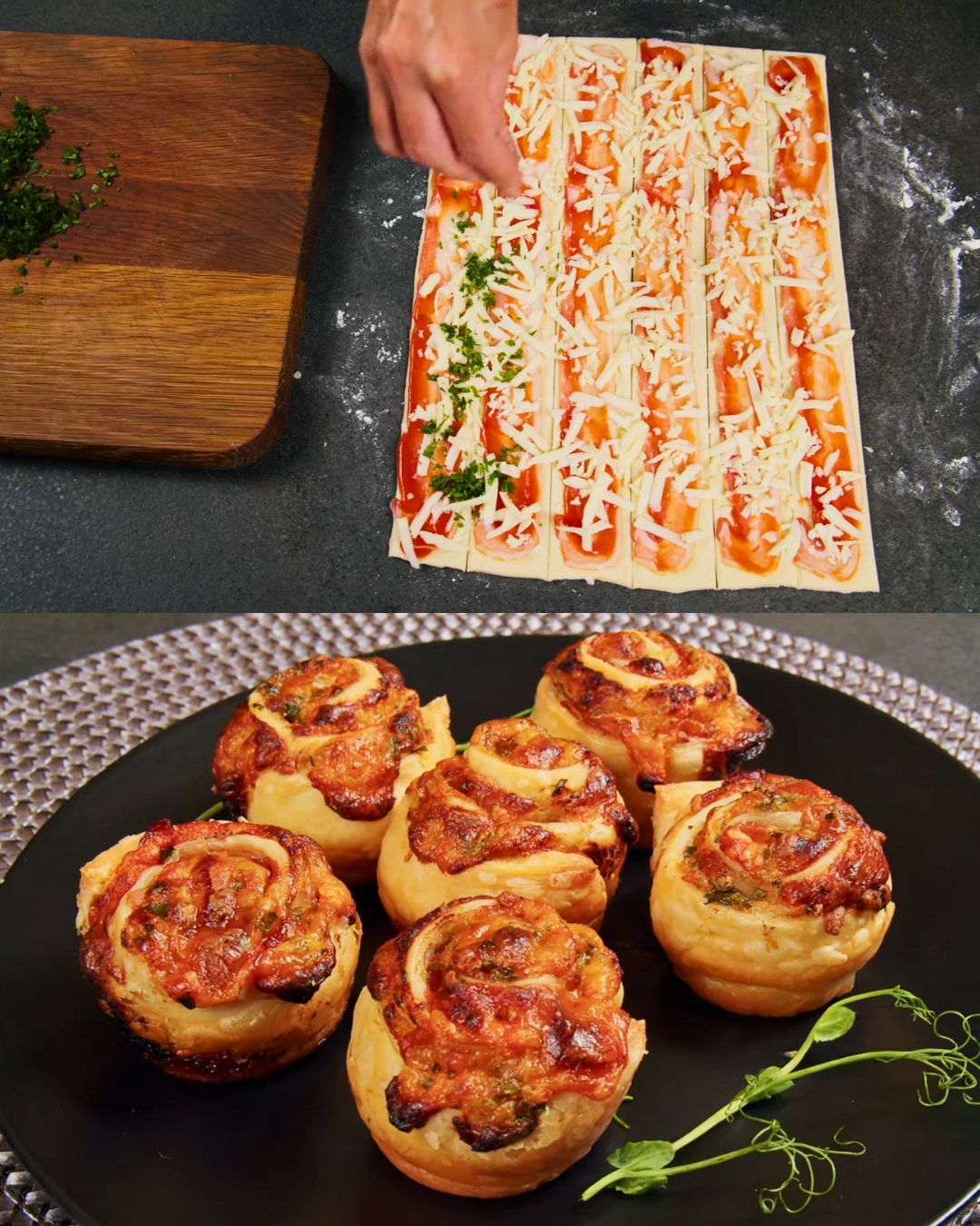 Bacon and Mozzarella Puff Pastry Bites