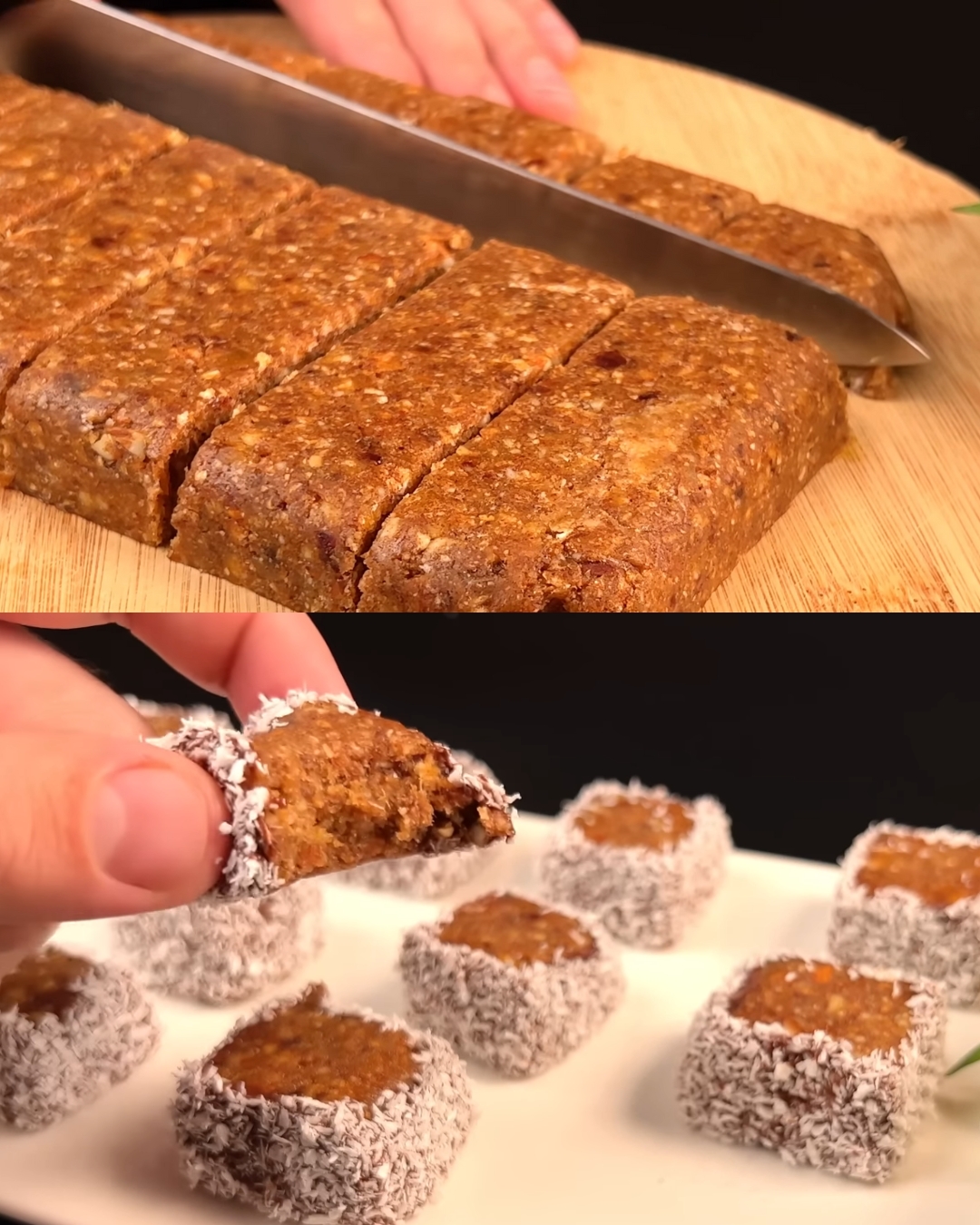 No-Bake Date and Nut Bars with Chocolate Coating