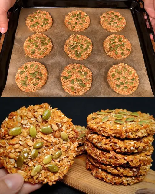 Carrot Oatmeal Cookies with Walnuts and Raisins