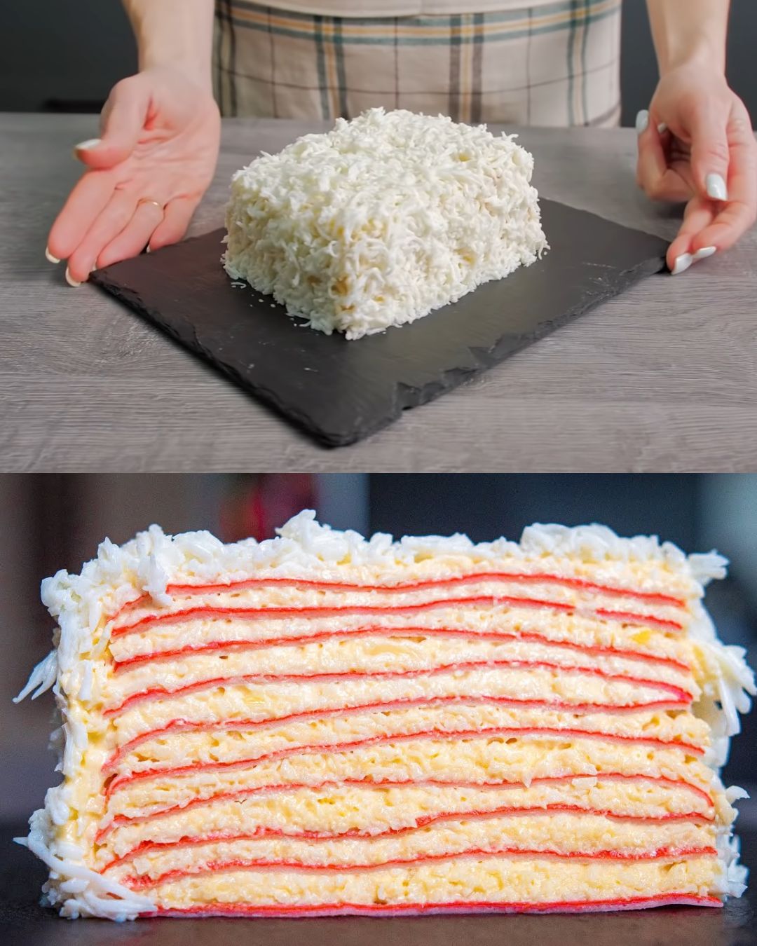 Crab Stick Layered Cake: A Sophisticated Seafood Delight