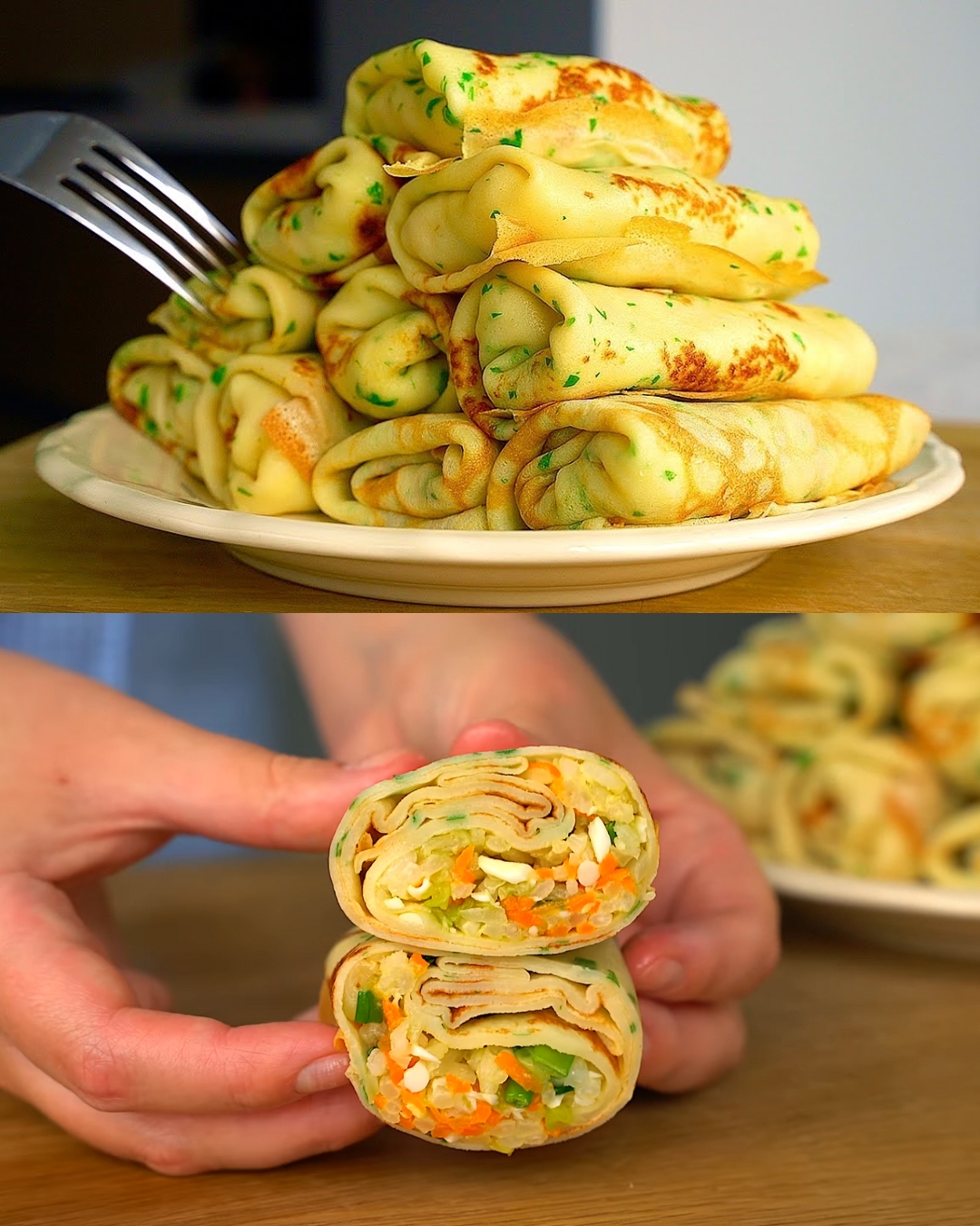 Cabbage and Rice Patties with Egg Batter