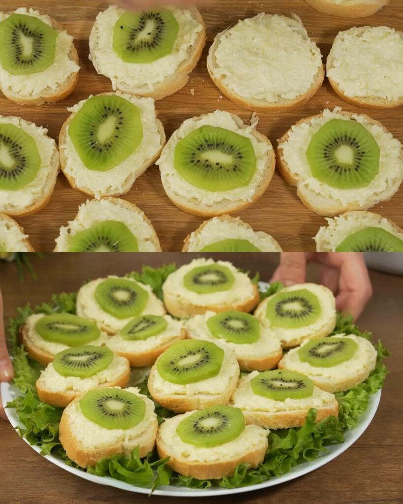 Kiwi and Cheese Baguette Bites: A Fusion of Flavor and Freshness