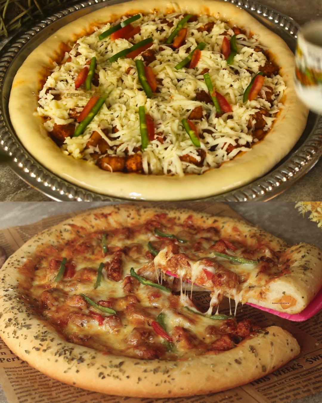Spicy Chicken Pizza with Homemade Dough and Sauce