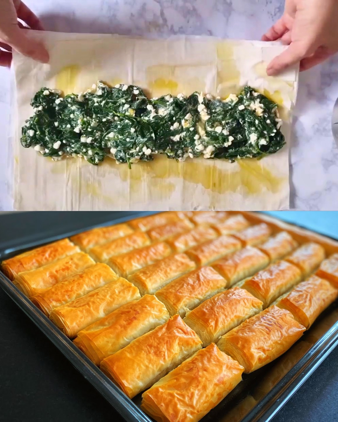 Spinach and Cheese Phyllo Rolls