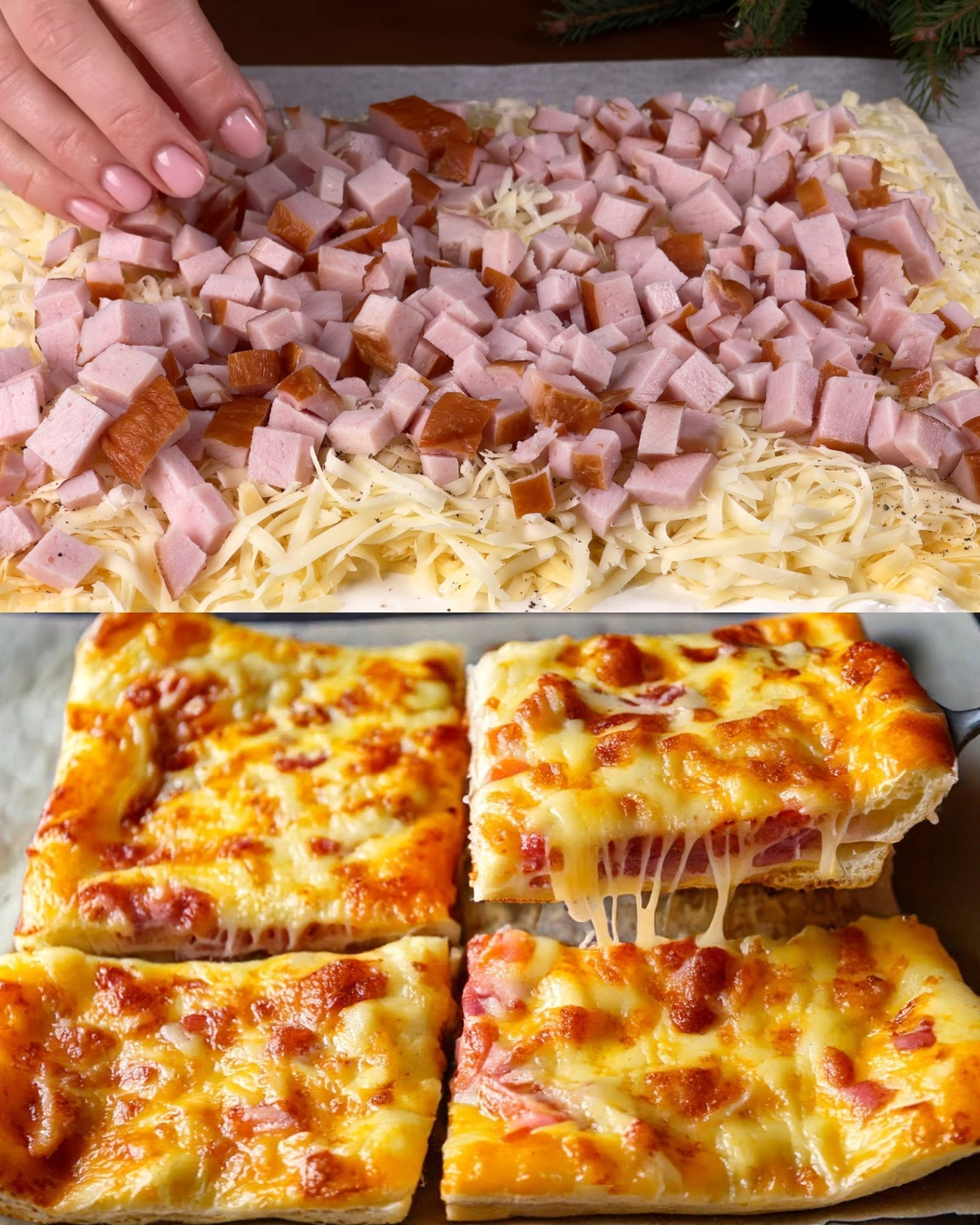 Cheesy Ham Puff Pastry Pie