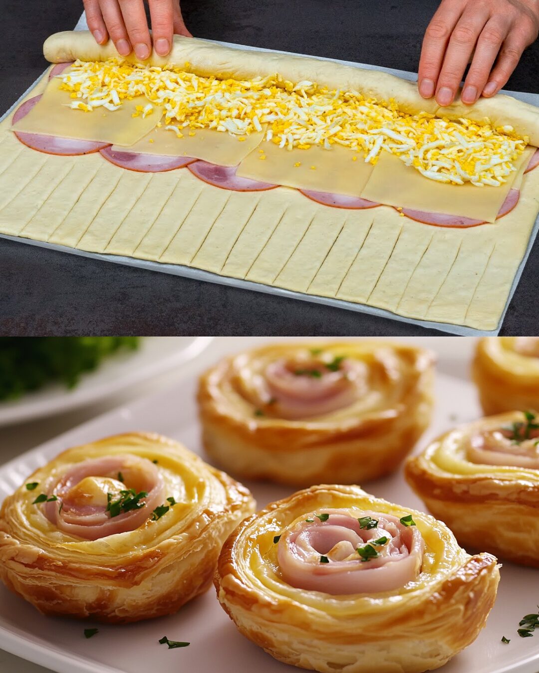 Cheese and Ham Puff Pastry
