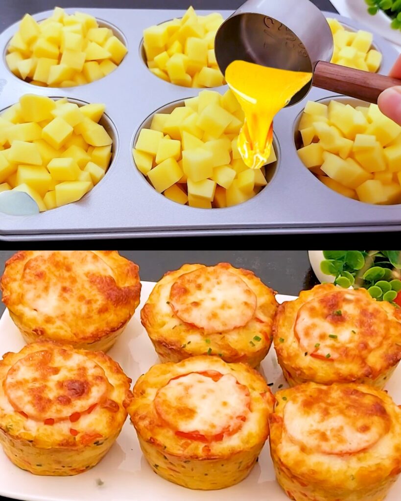 Cheesy Potato and Sausage Muffins
