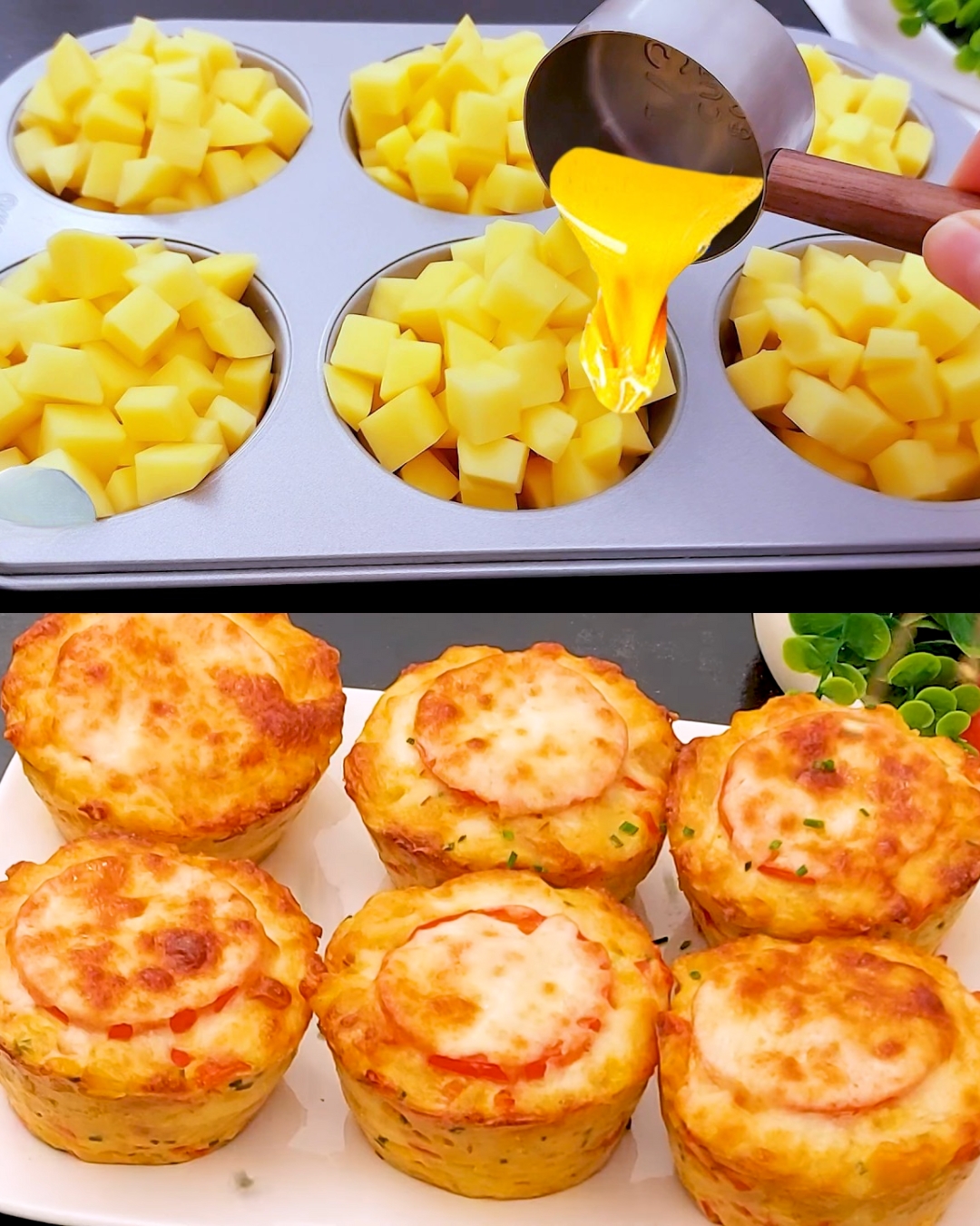 Cheesy Potato and Sausage Muffins