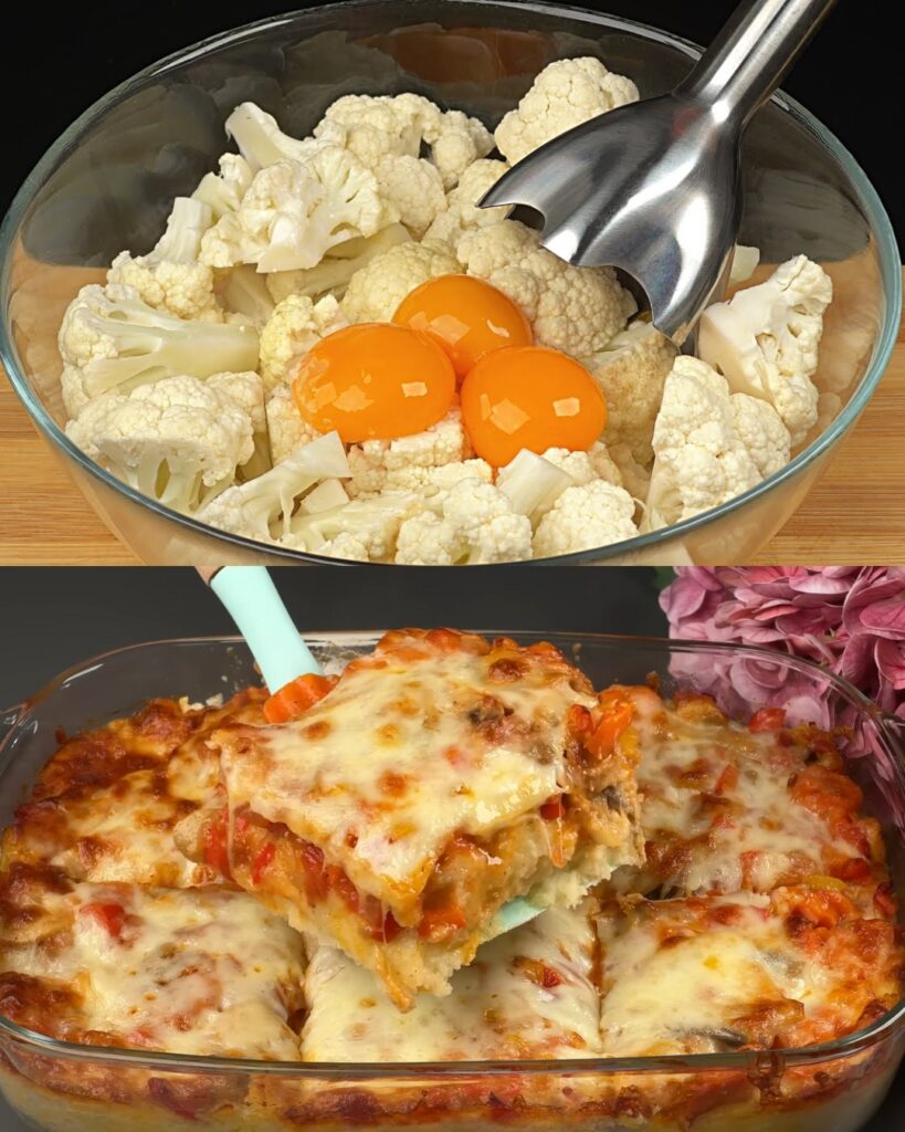 Vegetable Casserole with Cheese and Yogurt Sauce