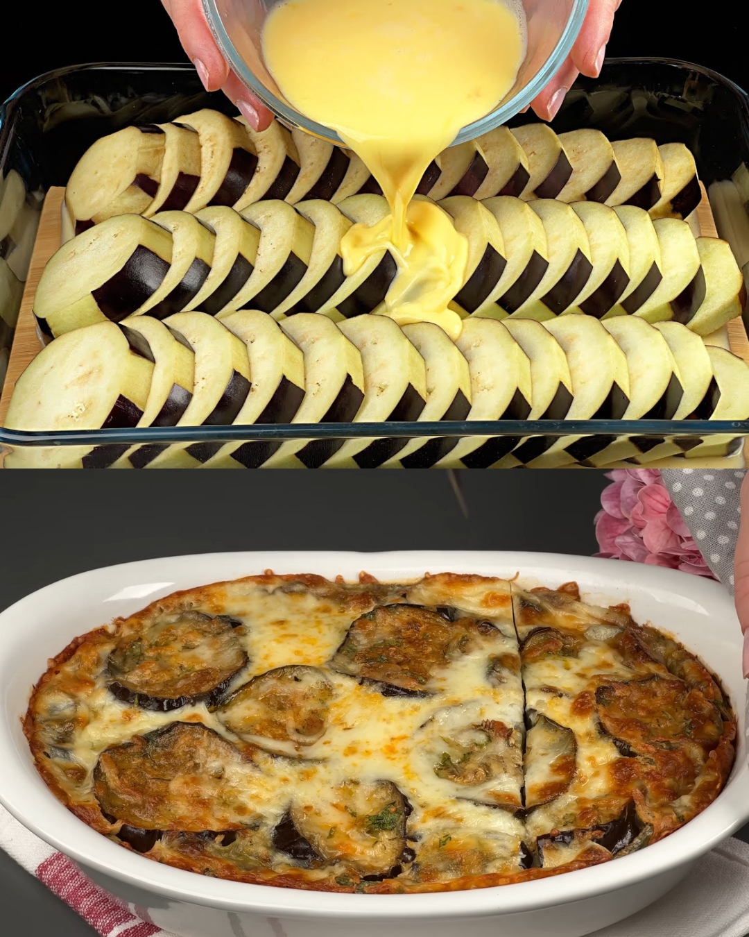Layered Eggplant and Vegetable Bake with Garlic Yogurt Sauce