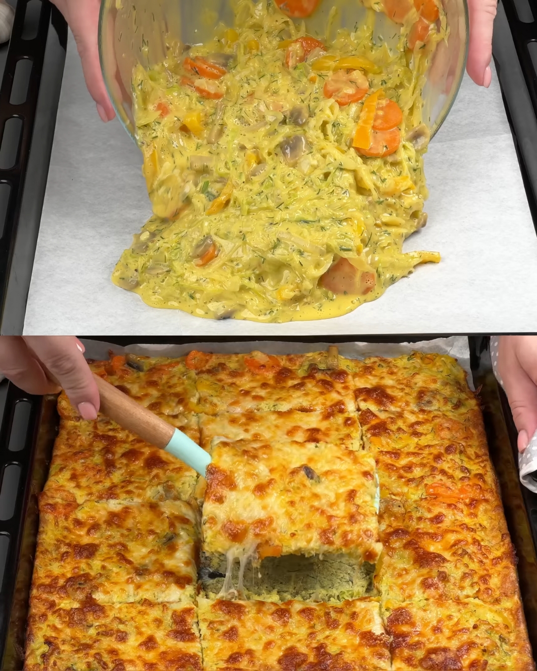 Vegetable Casserole with Mozzarella and Creamy Dill Sauce