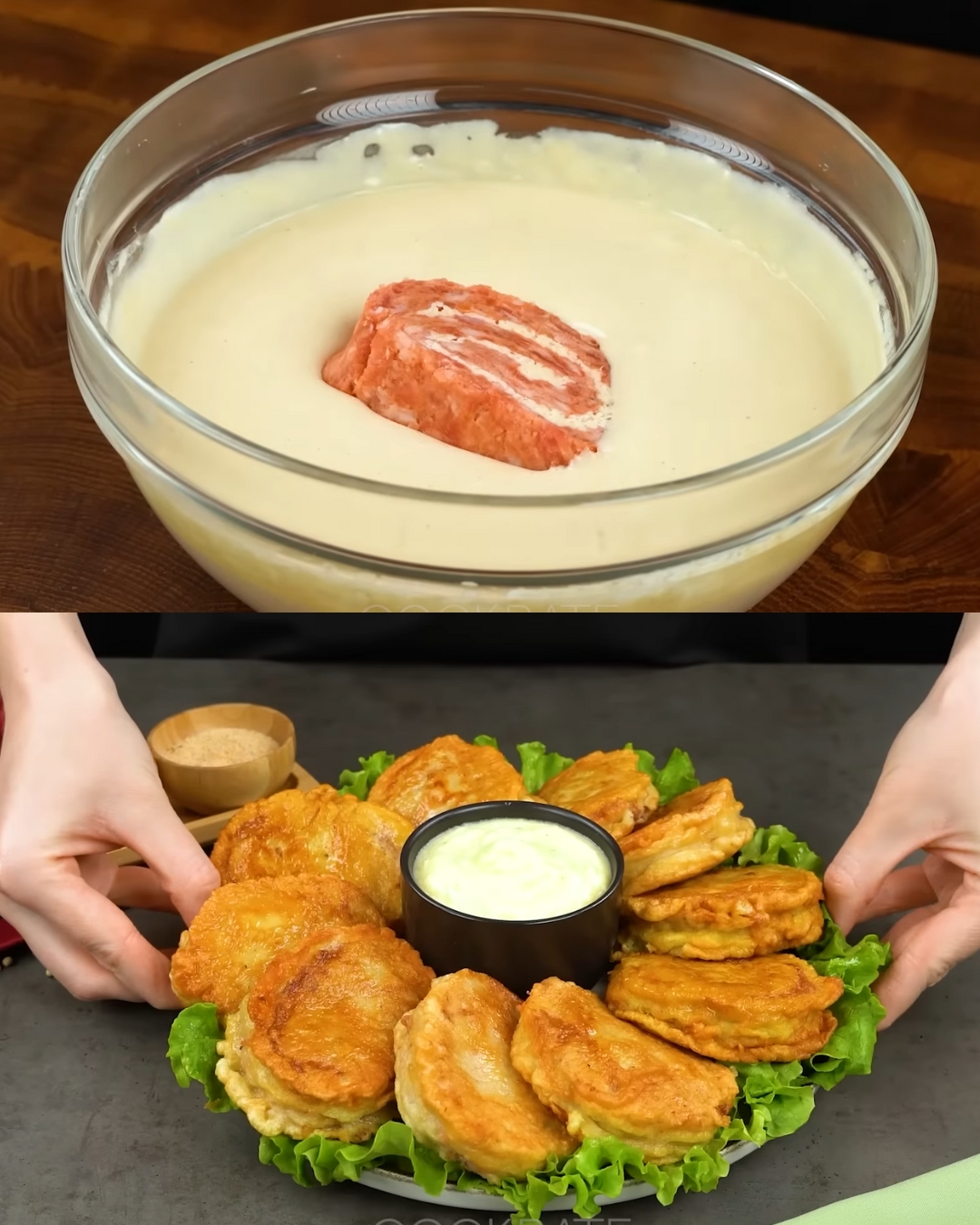 Cheesy Minced Meat Roll with Creamy Garlic Sauce