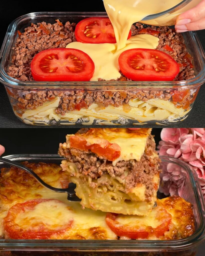 Baked Penne Pasta with Beef and Mozzarella
