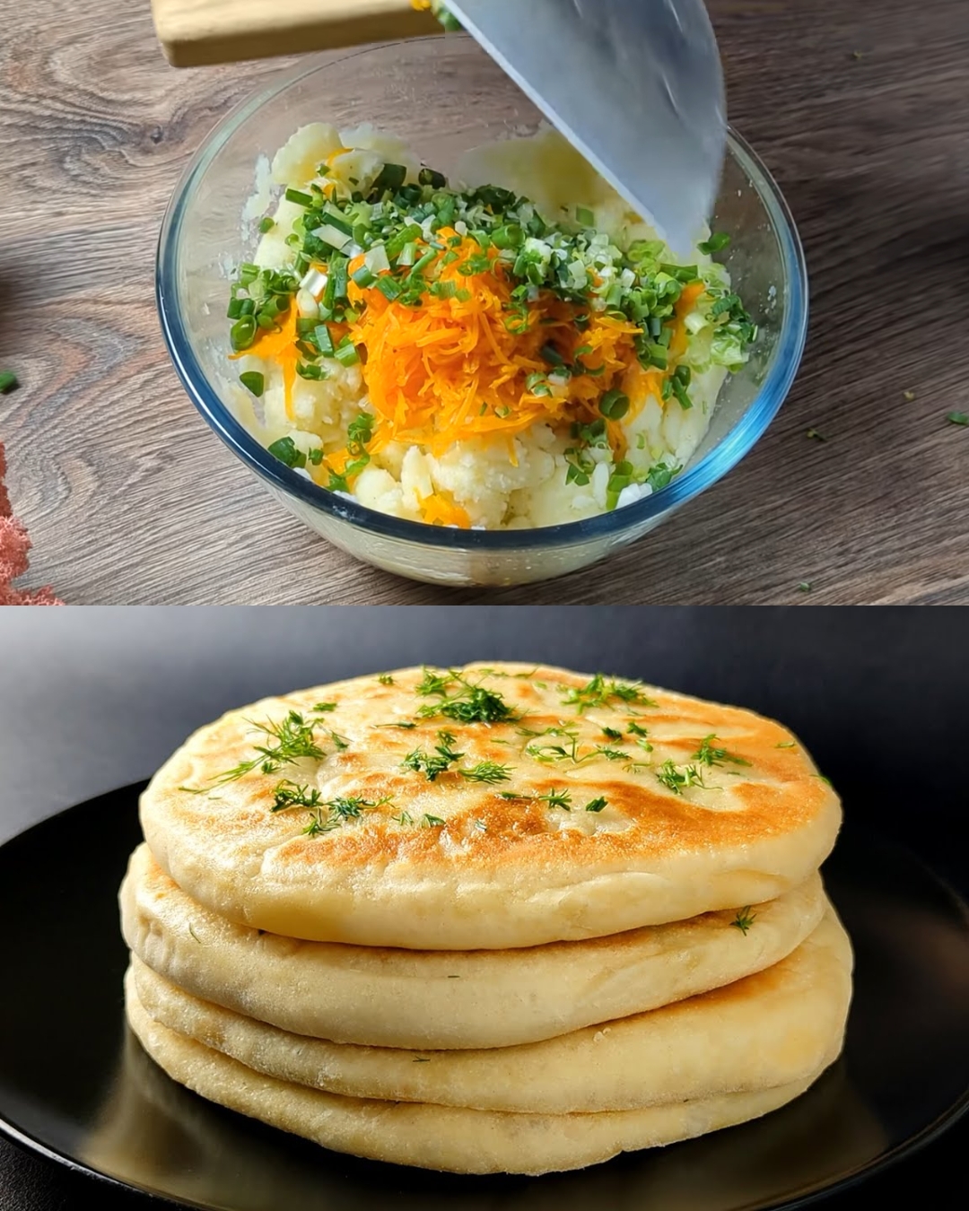 Fluffy Potato Bread with Carrot and Herb Filling