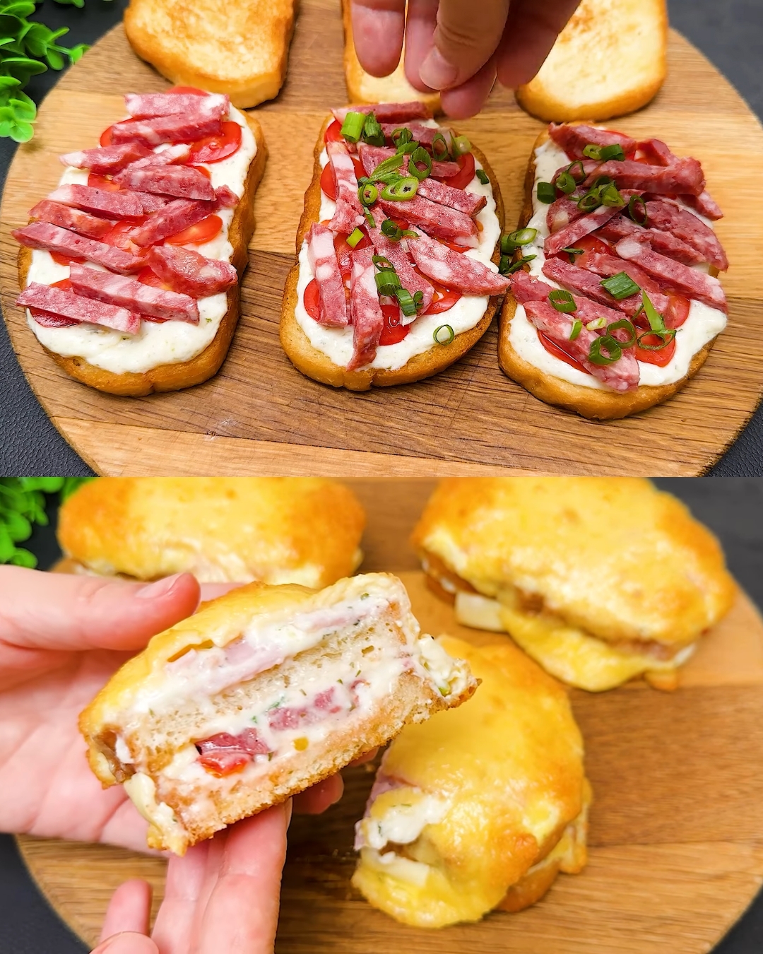 Breakfast Sandwiches with Sausage, Ham, and Cheese