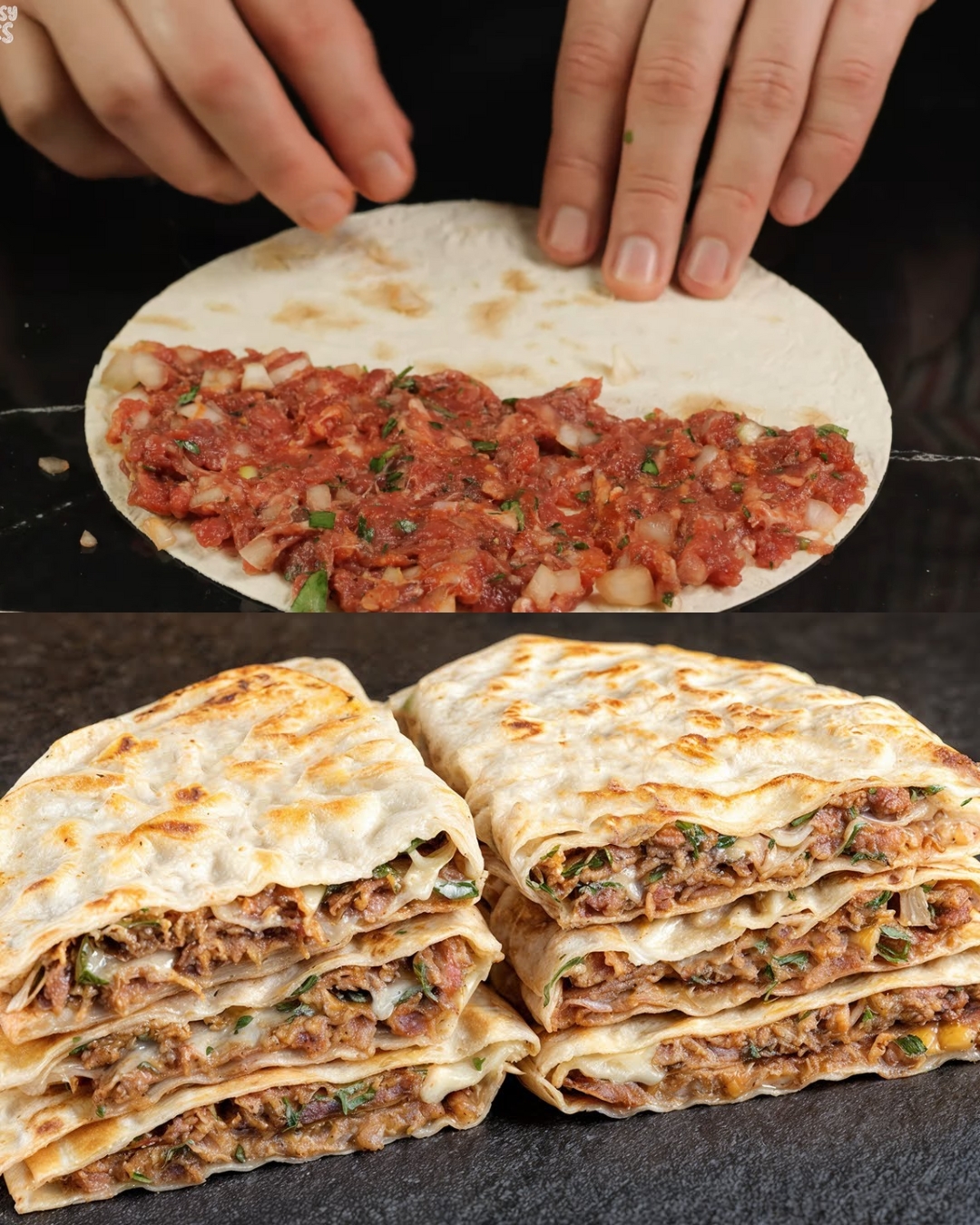 Tortillas with Ground Meat Filling