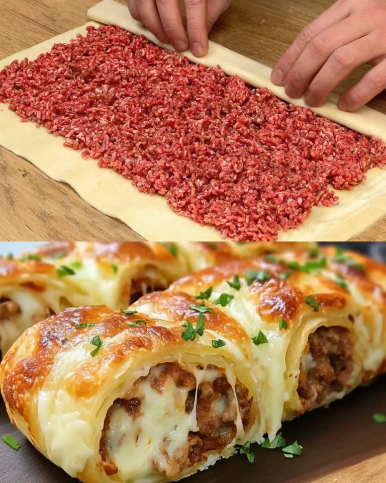 Savory Puff Pastry with Minced Meat and Cheese - Greenku Recipes