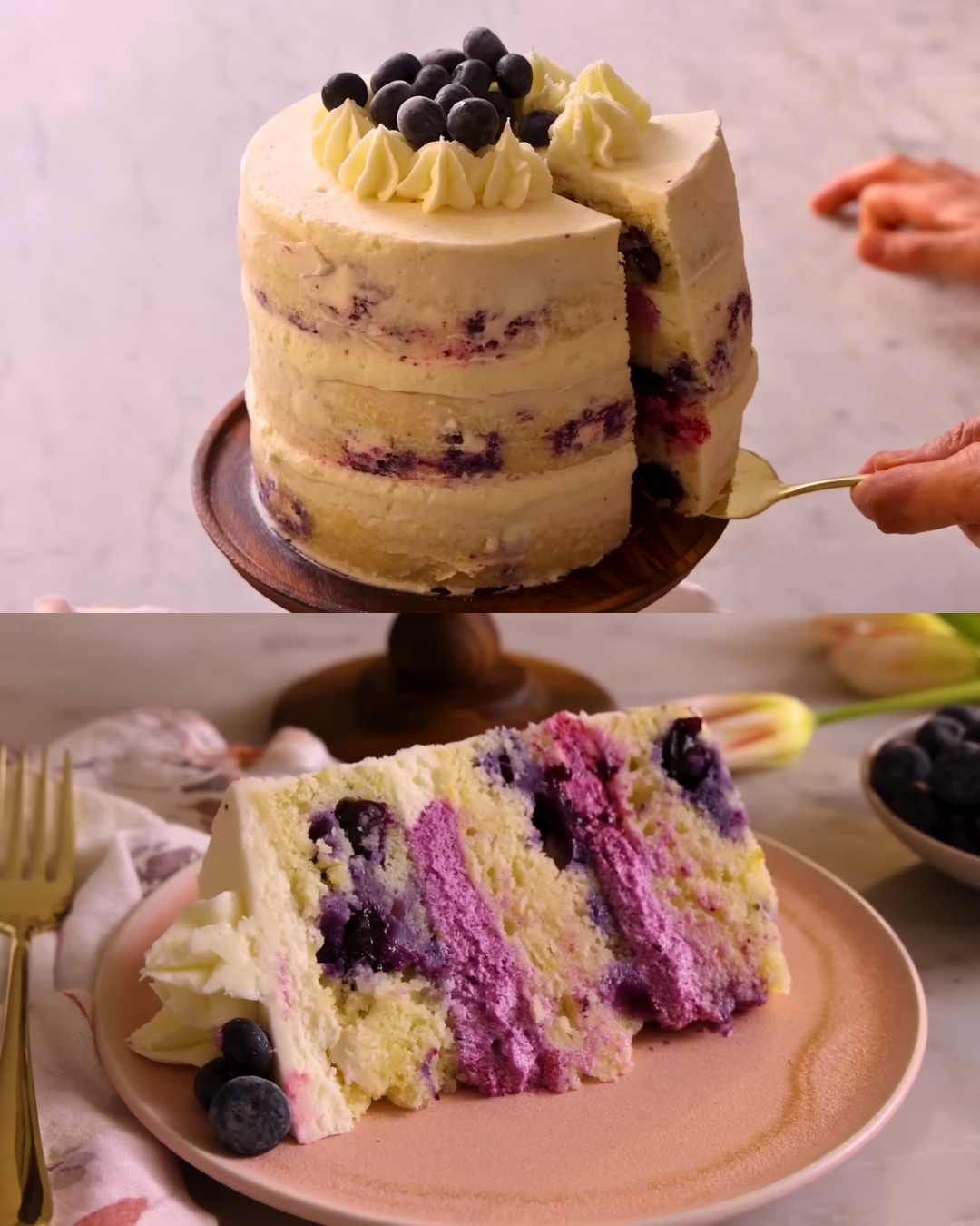 Lemon Blueberry Cake with Lemon Buttercream