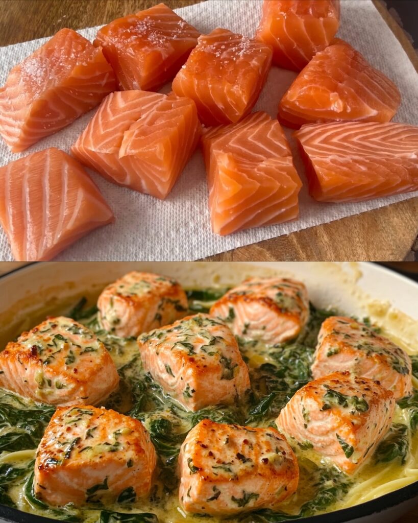 Creamy Salmon Pasta with Spinach and Lemon Sauce