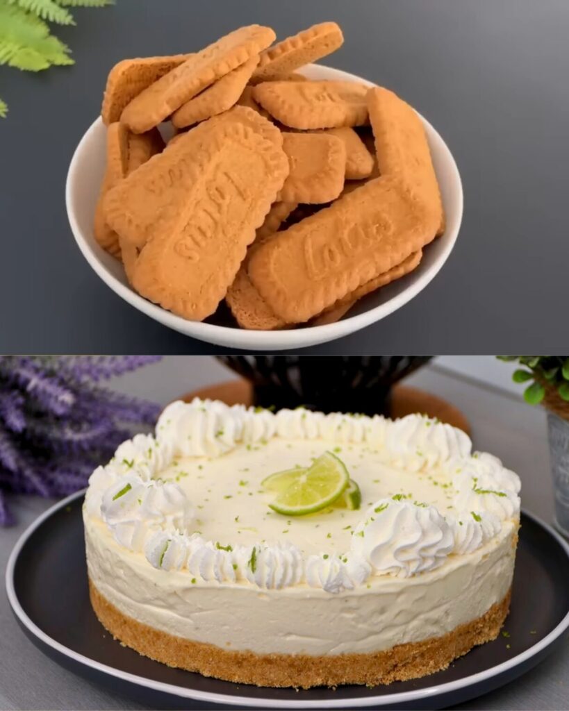 Creamy No-Bake Lemon Cheesecake with Lotus Biscuit Crust