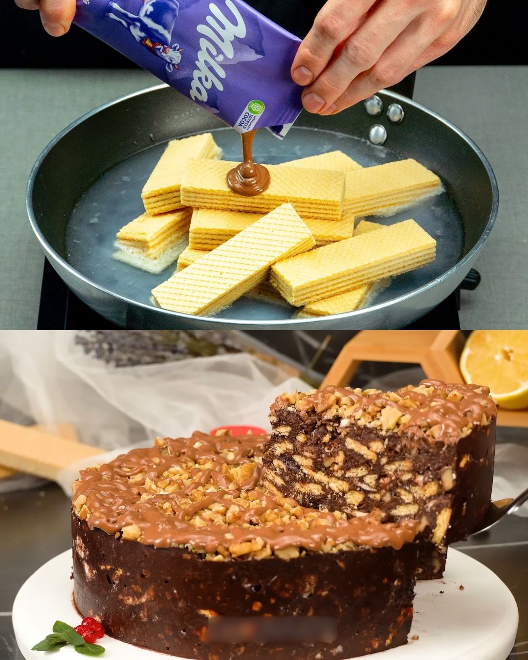 No-Bake Biscuit and Walnut Chocolate Bars