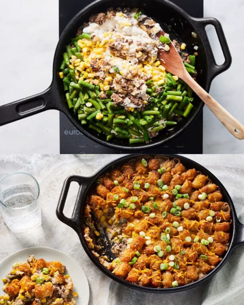 Tater Tot Casserole with Ground Beef and Veggies