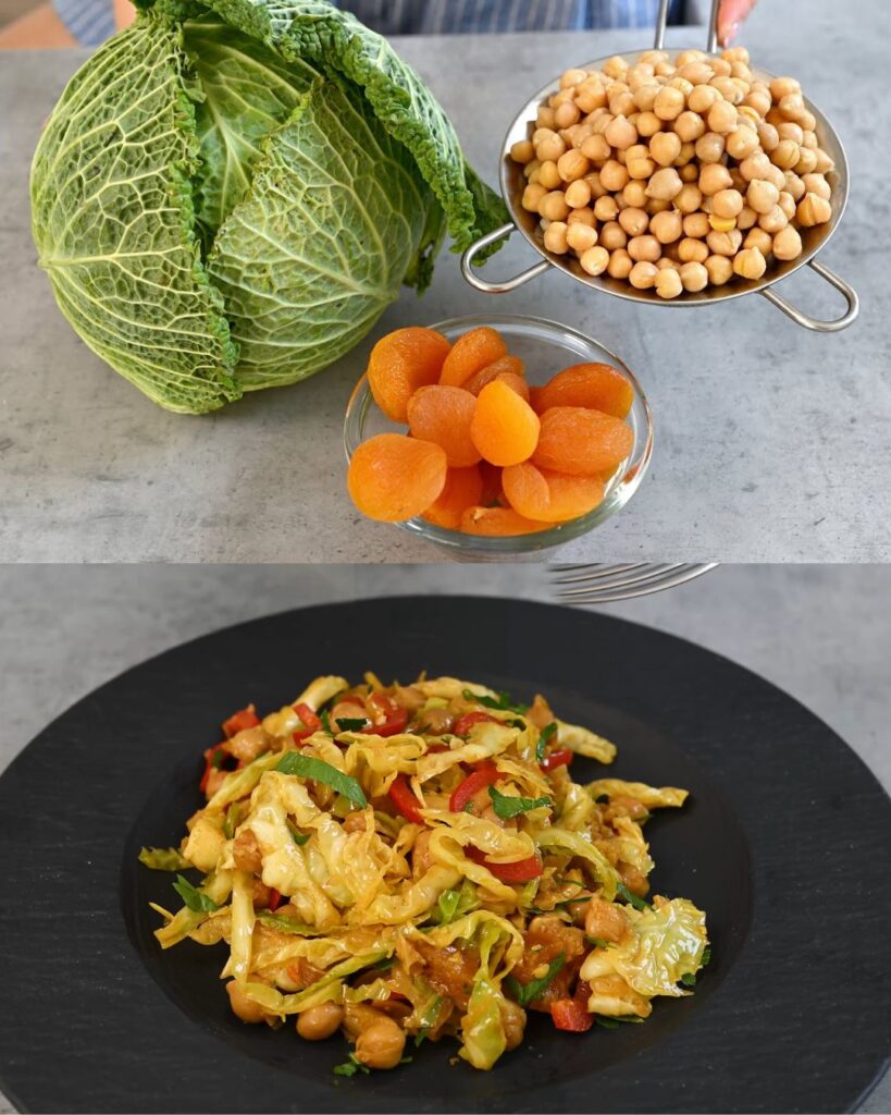 Moroccan-Spiced Chickpea and Cabbage Stir-Fry