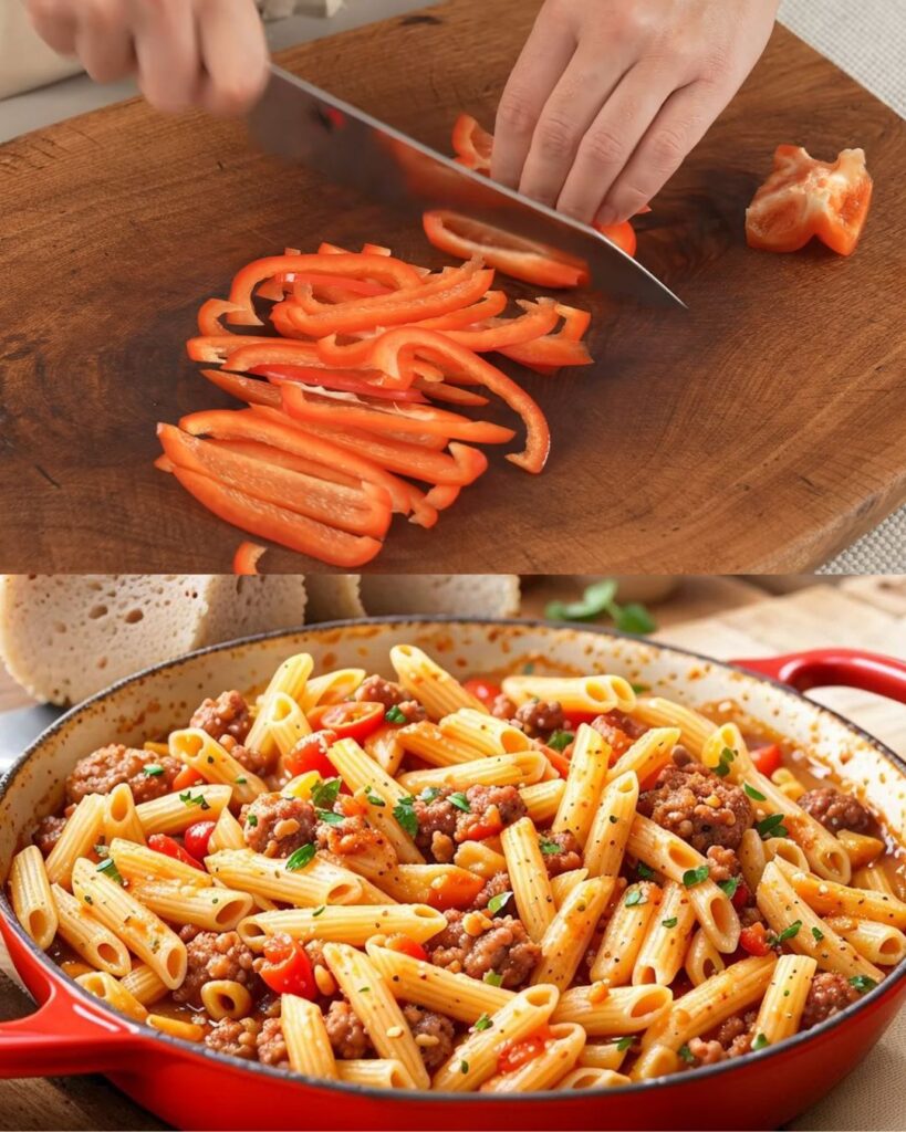 Savory Beef and Bean Pasta with Red Wine Sauce