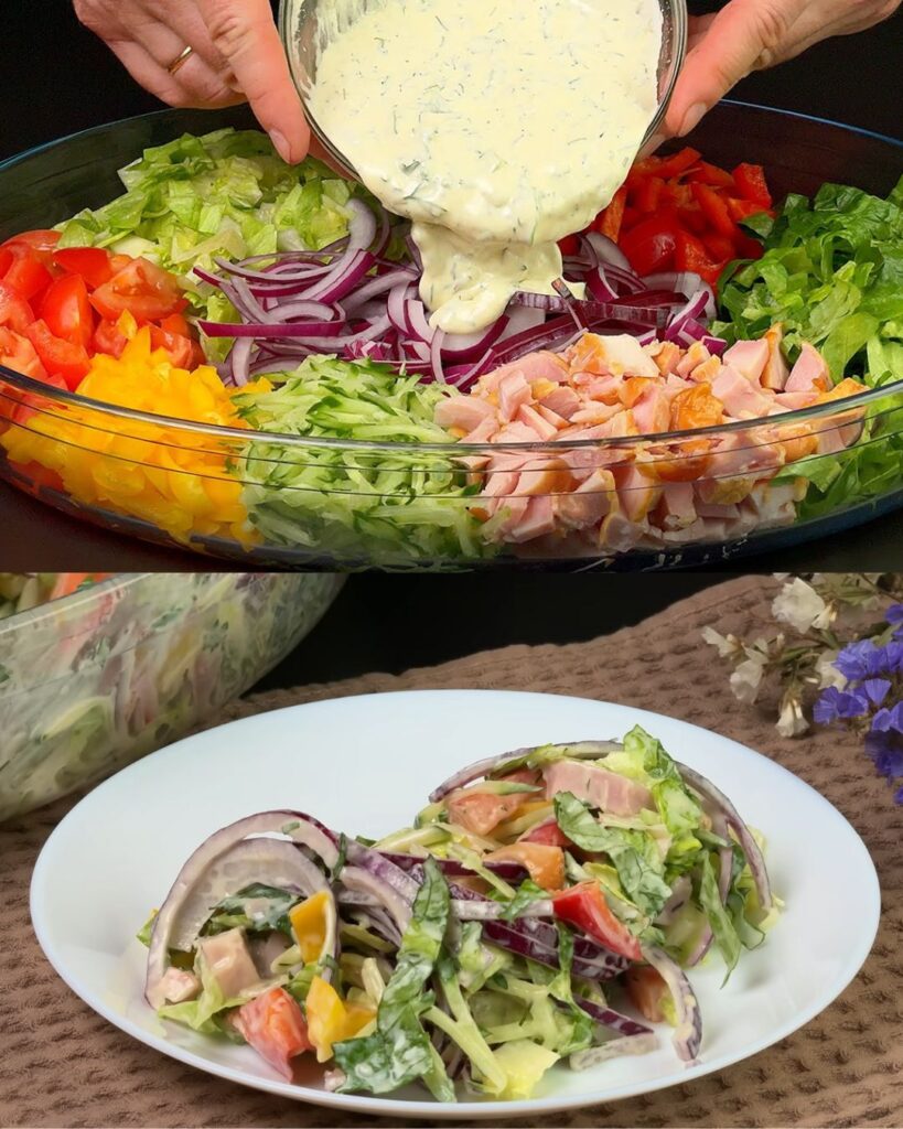 Smoked Chicken and Vegetable Salad with Creamy Dressing