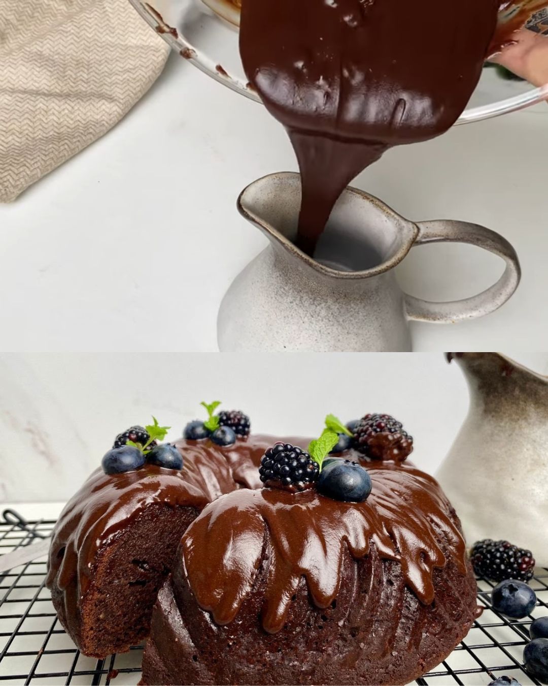 Decadent Chocolate Cake with Rich Chocolate Sauce