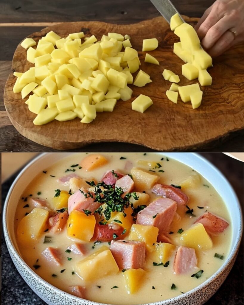 Slow Cooker Cheesy Ham and Potato Soup
