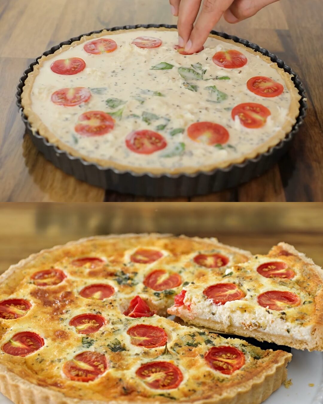 Cherry Tomato and Mozzarella Quiche