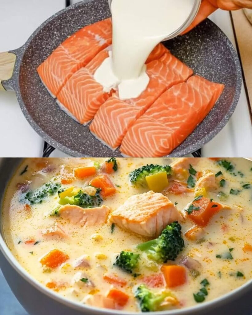 Creamy Salmon and Vegetable Soup