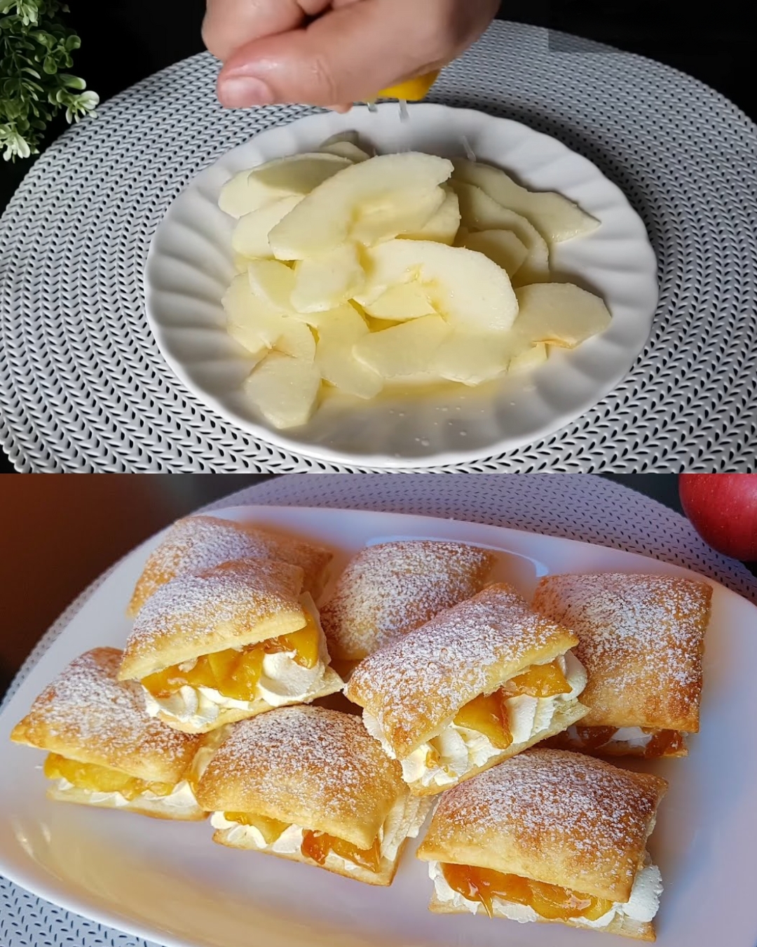 Apple Puff Pastry with Mascarpone Cream