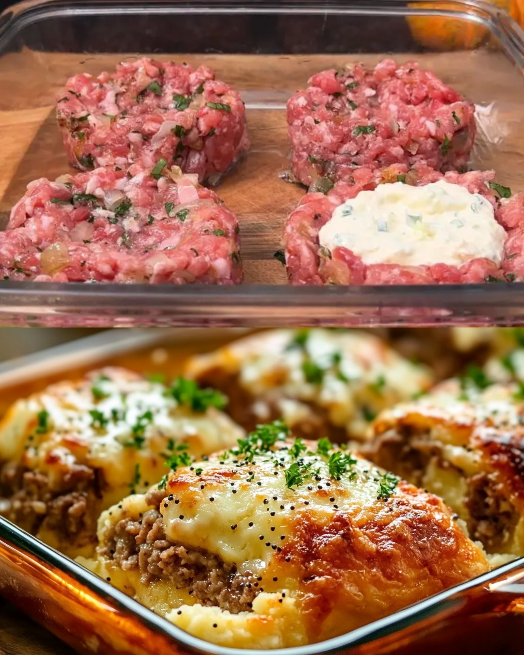 Stuffed Cutlets with Mashed Potatoes
