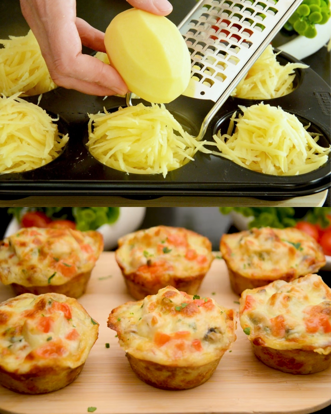 Mushroom Chicken Potato Muffins