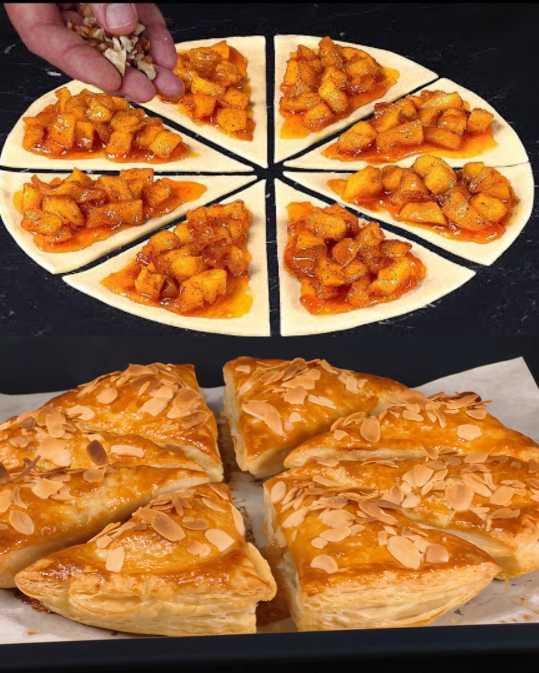 Apple Cinnamon Puff Pastry with Apricot Jam