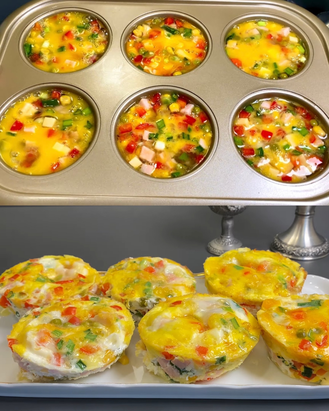 Savory Ham and Cheese Muffins with Veggies
