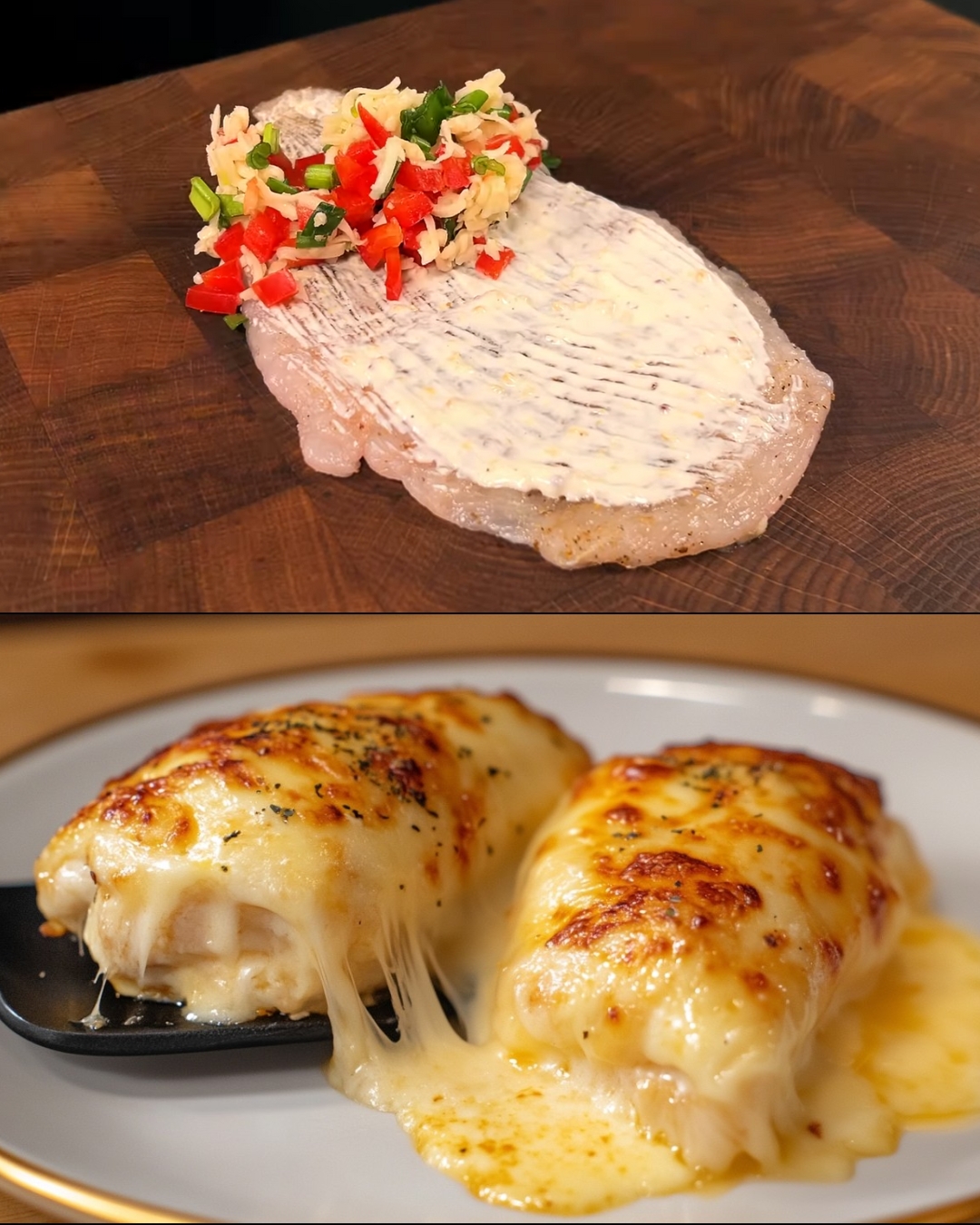 Chicken Fillet Stuffed with Rice, Vegetables, and Cheese