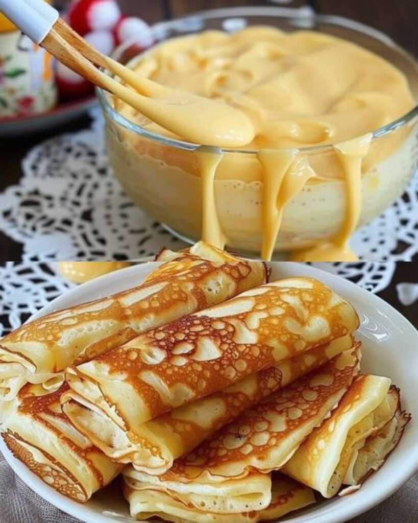 Quark Pancakes with Vanilla Pudding