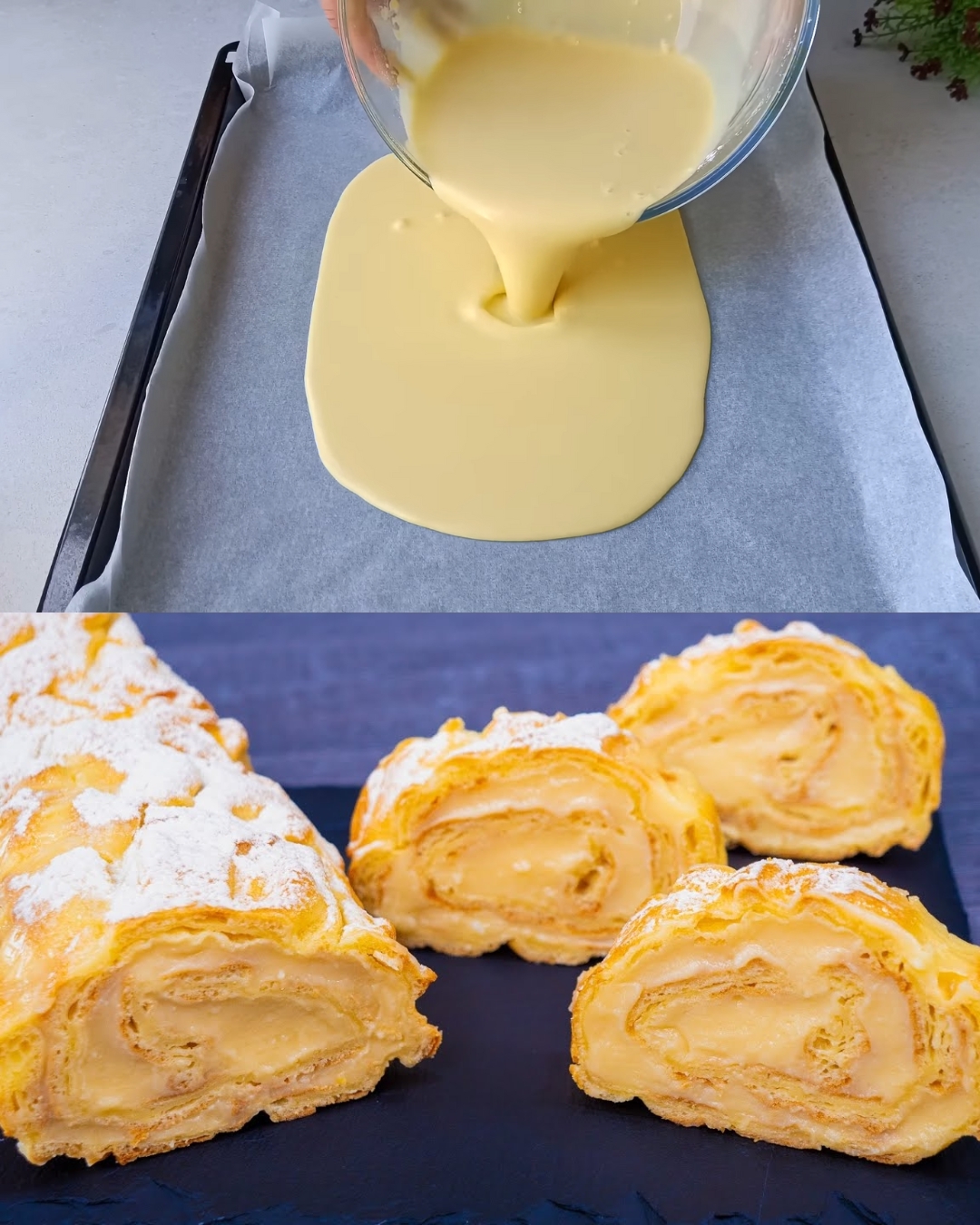 Lemon Vanilla Puff Pastry Roll