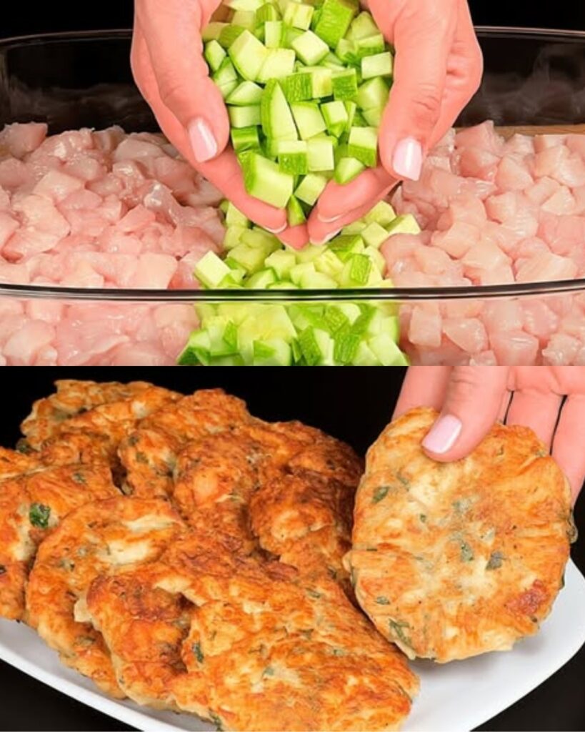 Zucchini and Eggplant Pancakes with Chicken Filling