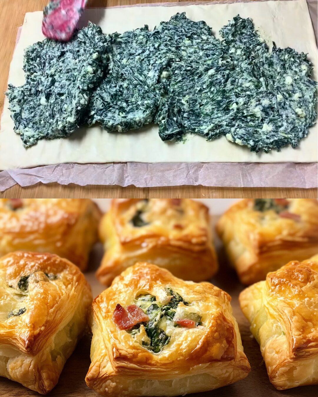Spinach and Bacon Puff Pastry