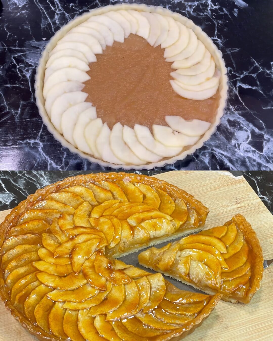 Apple Tart with Sweet Dough and Homemade Applesauce